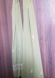 Pista Green  Lucknow Embroidered Dupatta