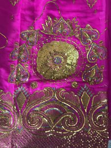 Vibrant Pink Sequined saree