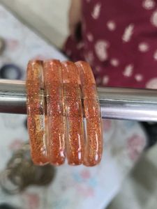 Sparkly Orange Bangles