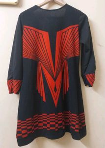 Red &amp; Black Patterned Dress