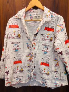 Snoopy Cartoon Print Shirt