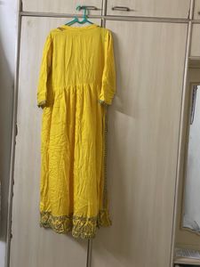 Vibrant Yellow Embroidered Kurta