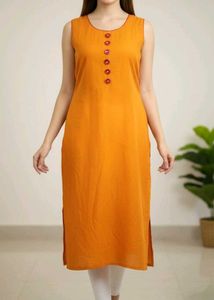 🫶Yellow Sleeveless Kurta🫶