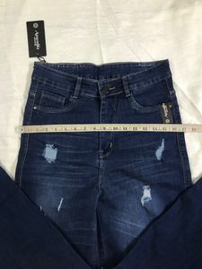 Dark Blue Ripped Stretchy Denim W-28/30