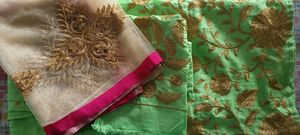 light green embroidery work chaniya choli💚