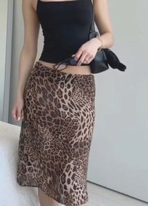 Leopard Print Midi Skirt