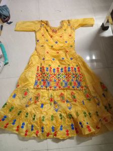 Yellow Embroidered Lehenga Choli Set