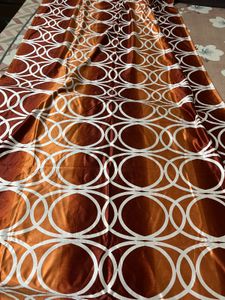 5 pcs. Elegant Brown &amp; White Patterned Curtain