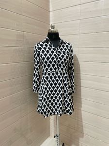 ZARA Stylish Black &amp; White Printed Dress