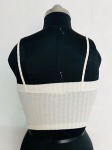 White Ribbed Crop Top - LA Girls Club