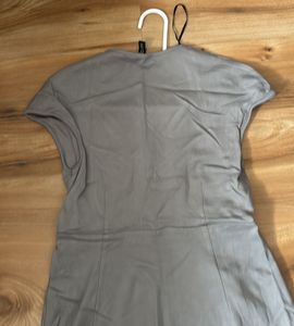 Gray Square Neck Dress