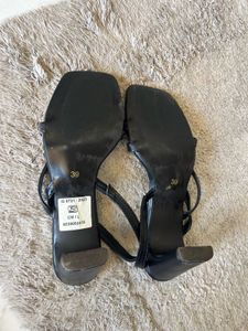 Square Toe Strappy Leather Heels