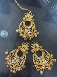 Traditional Indian Maang Tikka &amp; Earrings Set