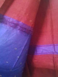 vintage  Maroon &amp; Blue silk saree