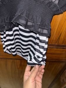 🌸Striped Dress with Floral Print
