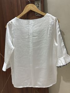 Elegant White Cold Shoulder Top