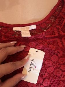 Hot Red Net Crop Top