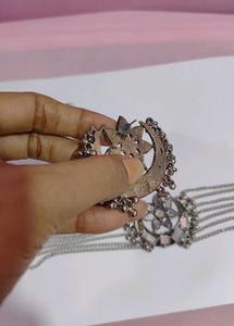 Oxidise Mirror Choker  Set ( New Without Tag)