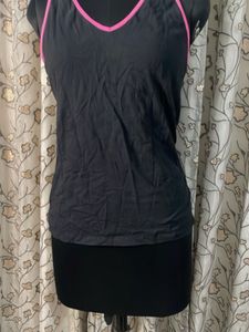 Black Tank Top with Pink Trim