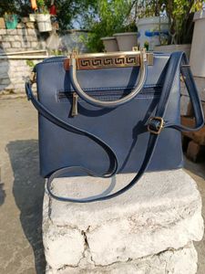 less used Stylish Navy Blue Handbag