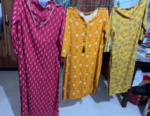 Three beautiful straight kurti in combo set