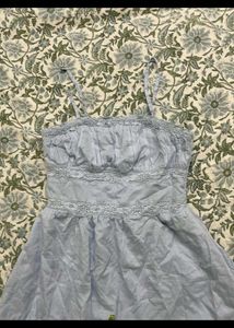 Light Blue Lace Trim Dress