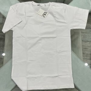 ZARA PLAIN WHITE TSHIRT XL SIZE