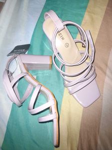 Strappy Block Heels - Lilac