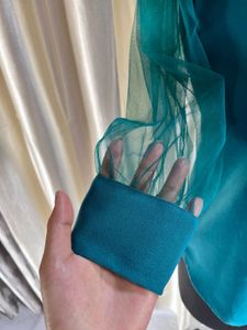 Green mesh formal tops