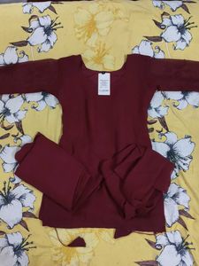 Maroon Kurta and Palazzo Set