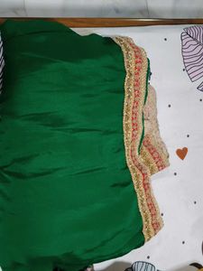 Elegan lahenga style saree Set with red colour rea