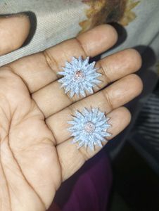 Icy frozen Dainty Flower Stud Earrings