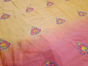 🇳🇿💫🎀Elegant Orange &amp; Grey Embroidered Saree