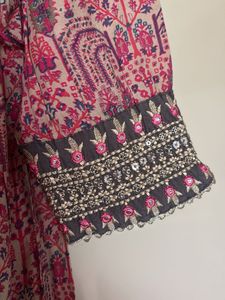 Embroidered Tiered Cotton Kurta
