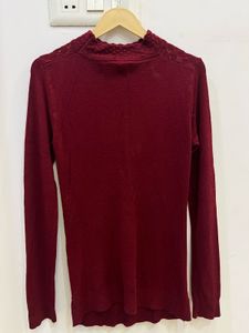 Elegant Burgundy Knit Dress