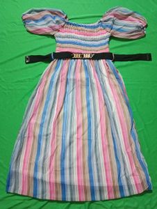 Chic Off-Shoulder Striped Midi Dress