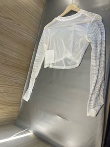 Sparkling White Long Sleeve Crop Top