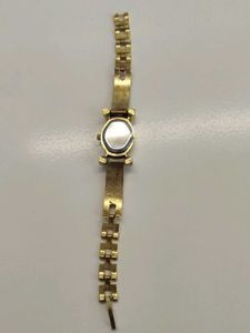 Sparkling Gold Watch with Rhinestones