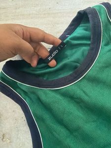 Green Ribbed Tank Top