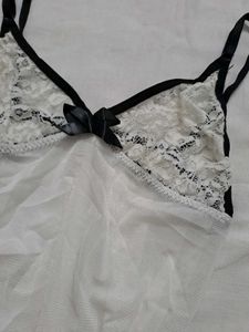 Women's Sheer Lace Babydoll Nightgown