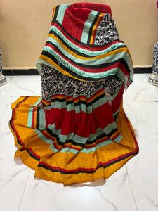 Vibrant Striped Saree