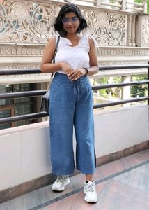 Flared Corset Look Denim