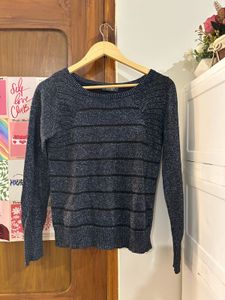 Sparkly Striped Knit Sweater