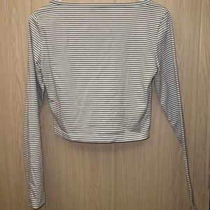 Striped Long Sleeve Crop Top