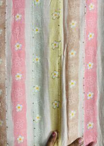 Striped Floral Print Kurta