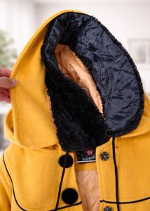 Stylish Yellow Hooded Coat