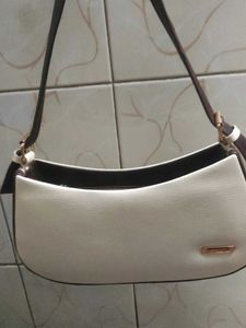 Chic Cream &amp; Brown Hobo Bag