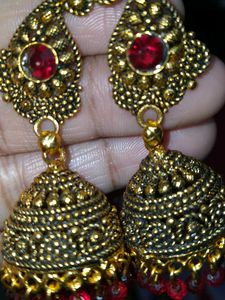 Antique Gold Jhumka Earrings
