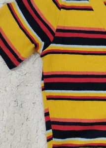 Striped Button-Up Cropped Top