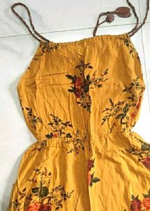 Women's Yellow Floral Jumpsuit